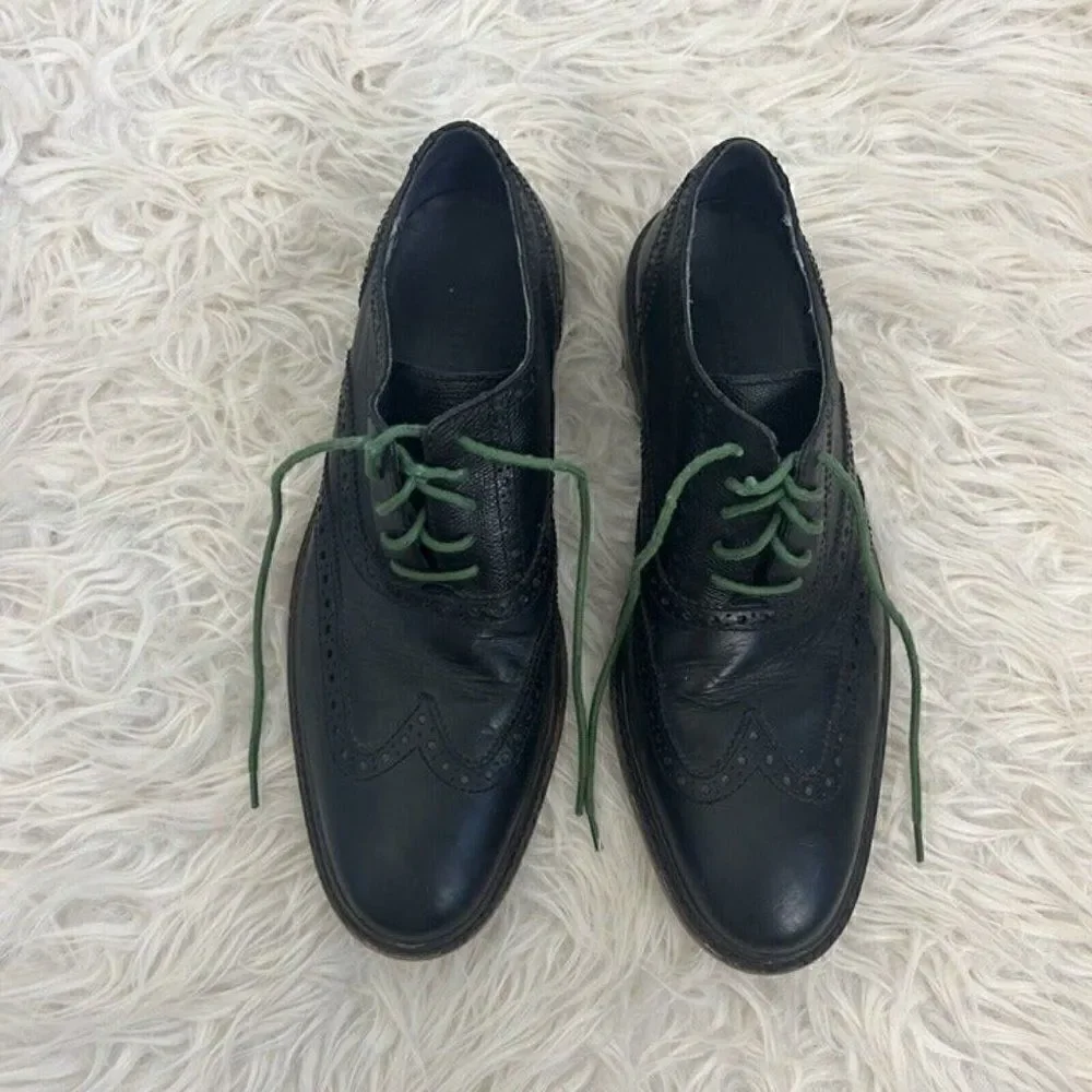 Cole Haan 'Colton' Wingtip Oxfords Derby Black Size 10.5 M Mens Leather Shoes